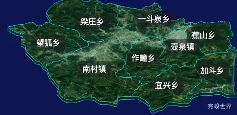 threejs大同市广灵县geoJson地图3d地图css2d标签