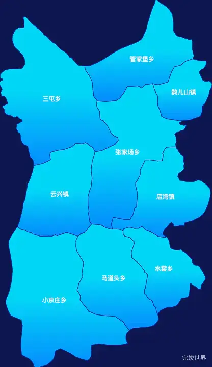 echarts大同市左云县geoJson地图局部颜色渐变