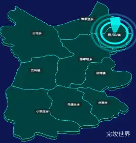 threejs大同市左云县geoJson地图3d地图添加旋转棱锥