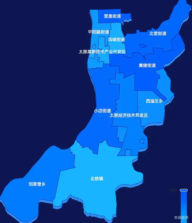 echarts太原市小店区geoJson地图 visualMap控制地图颜色