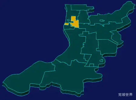 threejs太原市小店区geoJson地图3d地图指定区域闪烁