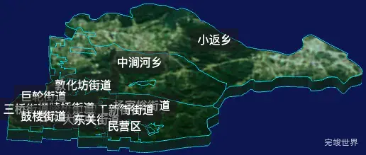 threejs太原市杏花岭区geoJson地图3d地图自定义贴图加CSS2D标签