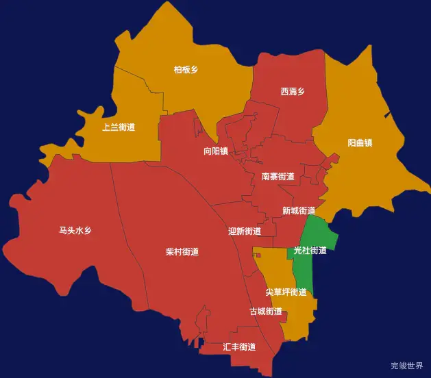 echarts太原市尖草坪区geoJson地图定义颜色