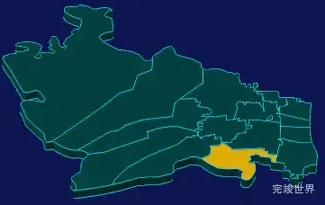 threejs太原市万柏林区geoJson地图3d地图指定区域闪烁