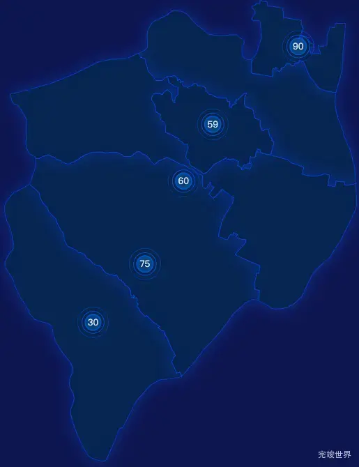 echarts太原市晋源区geoJson地图圆形波纹状气泡图