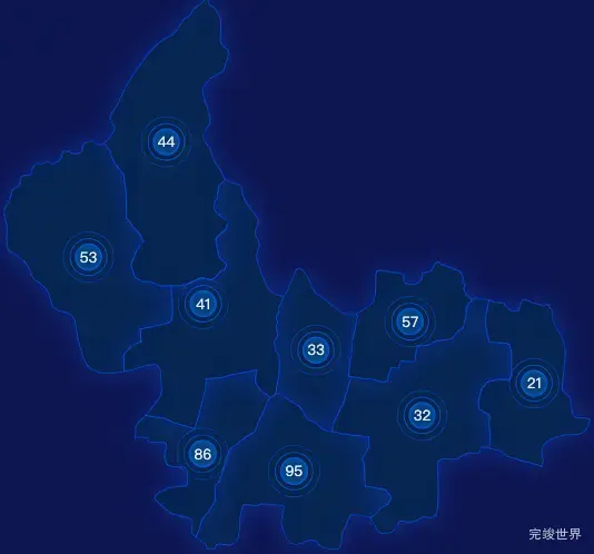 echarts太原市清徐县geoJson地图圆形波纹状气泡图