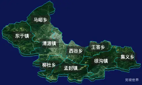 threejs太原市清徐县geoJson地图3d地图添加旋转棱锥