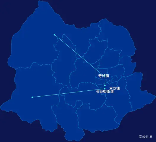 echarts忻州市忻府区geoJson地图自定义引导线