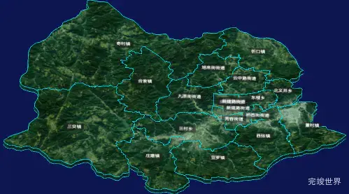 threejs忻州市忻府区geoJson地图3d地图自定义贴图加CSS3D标签