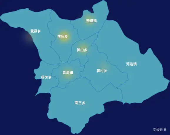 echarts忻州市定襄县geoJson地图热力图