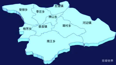 echarts忻州市定襄县geoJson地图3d地图