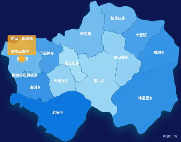 echarts忻州市繁峙县geoJson地图 tooltip轮播