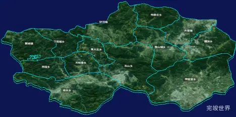 threejs忻州市繁峙县geoJson地图3d地图自定义贴图加CSS3D标签