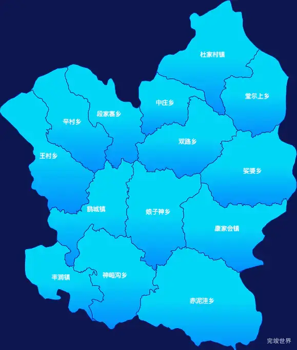 echarts忻州市静乐县geoJson地图全局颜色渐变