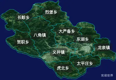 threejs忻州市神池县geoJson地图3d地图自定义贴图加CSS2D标签