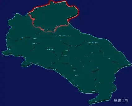 threejs忻州市五寨县geoJson地图3d地图红色描边闪烁警报