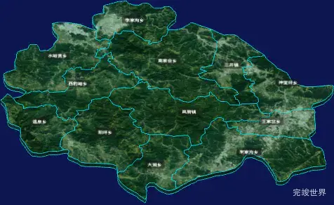 threejs忻州市岢岚县geoJson地图3d地图自定义贴图加CSS3D标签