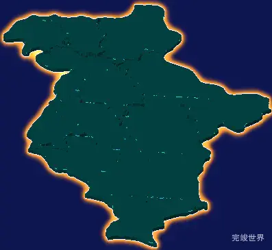 threejs忻州市河曲县geoJson地图3d地图添加金色效果