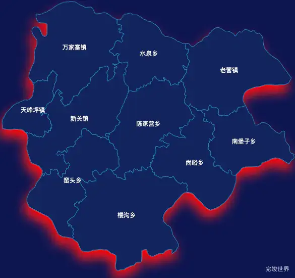 echarts忻州市偏关县geoJson地图阴影