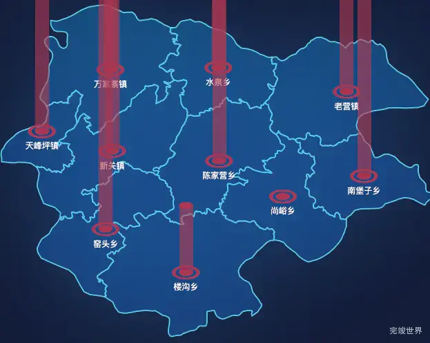 echarts忻州市偏关县geoJson地图添加柱状图