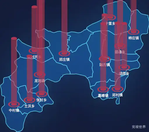 echarts晋城市沁水县geoJson地图添加柱状图