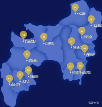 echarts晋城市沁水县geoJson地图水滴状气泡图