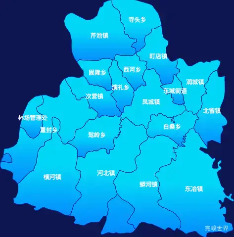 echarts晋城市阳城县geoJson地图局部颜色渐变