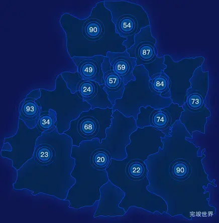 echarts晋城市阳城县geoJson地图圆形波纹状气泡图