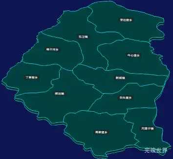 threejs朔州市右玉县geoJson地图3d地图CSS3D标签