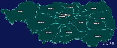 threejs朔州市朔城区geoJson地图3d地图添加旋转棱锥