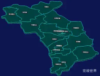 threejs朔州市山阴县geoJson地图3d地图CSS3D标签