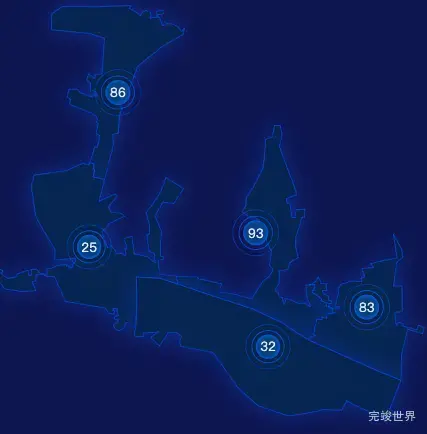 echarts阳泉市矿区geoJson地图圆形波纹状气泡图