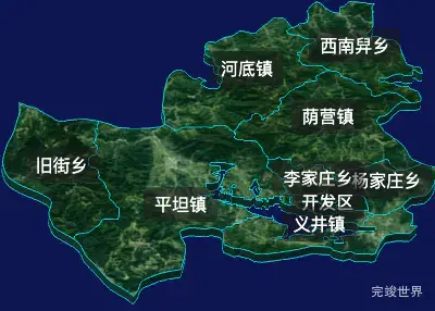 threejs阳泉市郊区geoJson地图3d地图自定义贴图加CSS2D标签