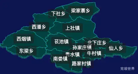 threejs阳泉市盂县geoJson地图3d地图css2d标签