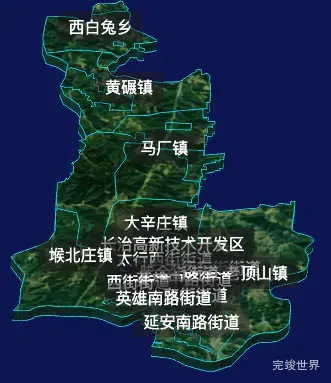 threejs长治市潞州区geoJson地图3d地图自定义贴图加CSS2D标签