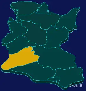 threejs长治市上党区geoJson地图3d地图指定区域闪烁