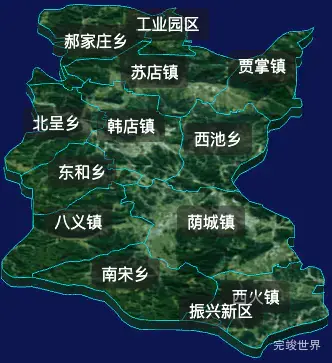 threejs长治市上党区geoJson地图3d地图