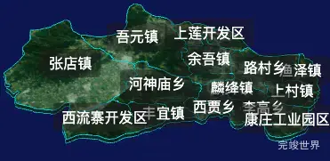 threejs长治市屯留区geoJson地图3d地图自定义贴图加CSS2D标签