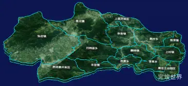 threejs长治市屯留区geoJson地图3d地图自定义贴图加CSS3D标签