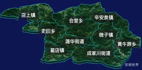 threejs长治市潞城区geoJson地图3d地图自定义贴图加CSS2D标签