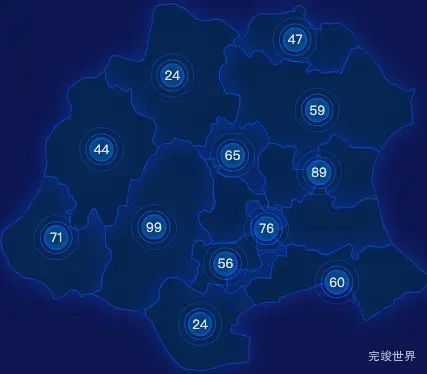 echarts长治市襄垣县geoJson地图圆形波纹状气泡图