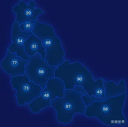 echarts长治市壶关县geoJson地图圆形波纹状气泡图