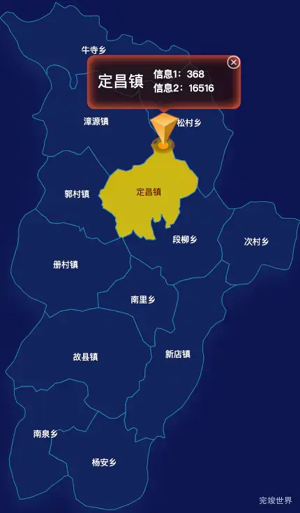 echarts长治市沁县geoJson地图点击弹出自定义弹窗