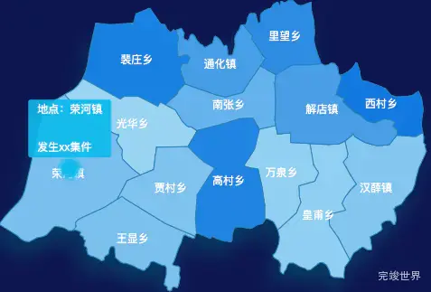 echarts运城市万荣县geoJson地图 tooltip轮播