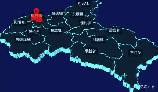 echarts运城市闻喜县geoJson地图3d地图自定义图标