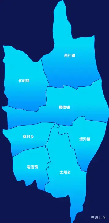 echarts运城市稷山县geoJson地图局部颜色渐变