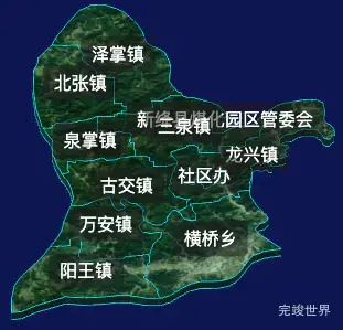 threejs运城市新绛县geoJson地图3d地图自定义贴图加CSS2D标签