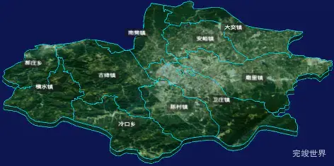 threejs运城市绛县geoJson地图3d地图自定义贴图加CSS3D标签