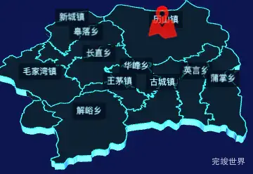 echarts运城市垣曲县geoJson地图3d地图自定义图标