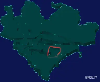 threejs兰州市城关区geoJson地图3d地图红色描边闪烁警报